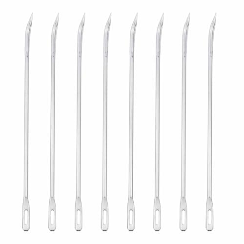 Ruiwaer 8 aghi tradizionali per arrosto a gomito, in acciaio inox, 14,5 mm, per proteggere tacchino, pollo, arrosti e carni arrotolate, aghi da imballaggio per sacchetti di snack
