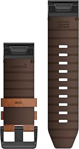 Garmin Quickfit 26 Watch Band, Chestnut Leather