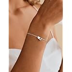 ChicSilver Sterling Silver Initial Bracelet Letters Personalized Heart Bracelet Hypoallergenic Dainty Bracelets for Women - Image 3