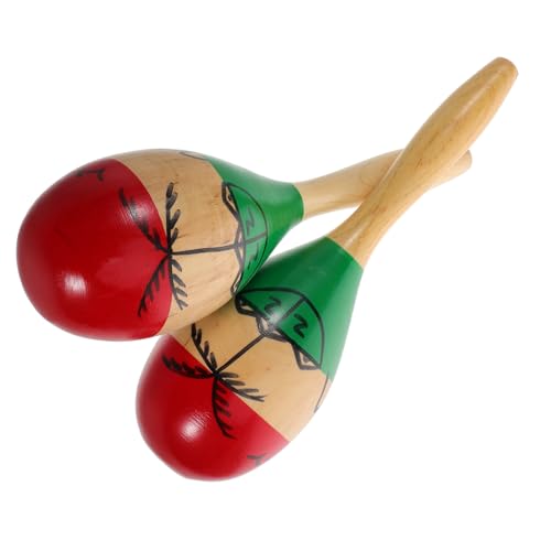 ibasenice 2 Piezas Maracas De Madera Juguetes De Baquetas Broches De Solapa Juguetes De Instrumentos Llavero Juguetes Portátiles Juguetes De Gol Juguetes Para Confeti Metalico Arena