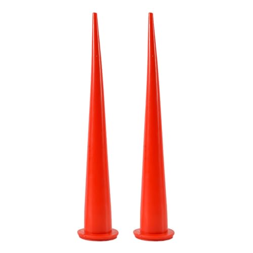 30cm/11.8in Lengthen Caulking Gun Tips Plastic Applicator Caulking Nozzle Tips Replacement Extension Red (2PCS, Thick Straight)