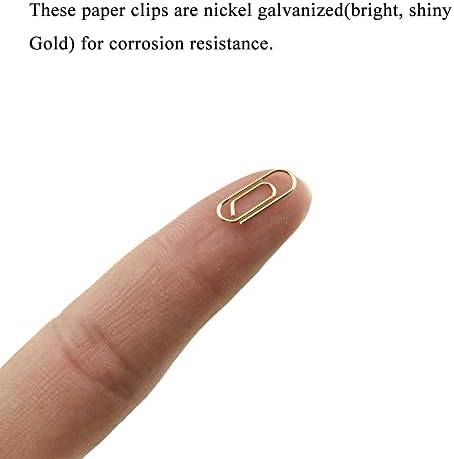 HAHIYO Paper Clips Sturdy 0.59 inches Length 50 Pack Mini Paperclips Heavy Duty Tight Grip Rust Proof Reusable Metal Bright Gold for Home Office School - 3