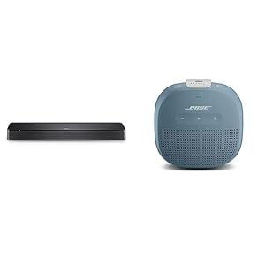 Bose-TV-Speaker-Soundbar-for-TV-with-Bluetooth-and-HDMI-ARC-Connectivity-Black-SoundLink-Micro-Bluetooth-Speaker-Small-Portable-Waterproof-Speaker-with-Microphone-Stone-Blue