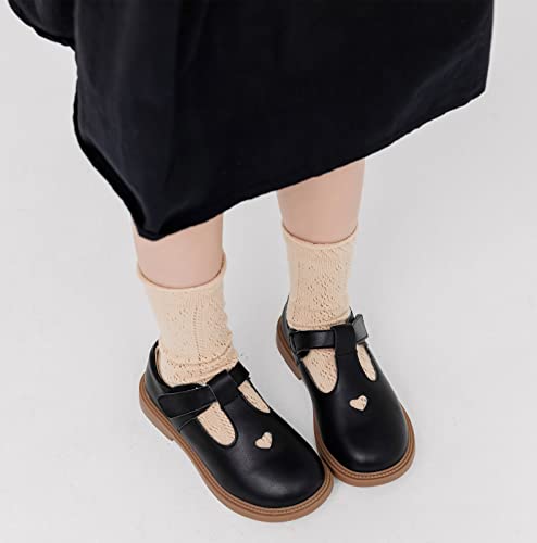 Dadawen Girls Dress Shoes Mary Jane Flats Back To School Party Wedding Shoes(Toddler/Little Kid/Big Kid) Black Us Size 4 M Big Kid #TOP1