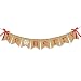 Be Merry Burlap Banner with Two Bow Ribbons | Rustic Christmas Banner Bunting | Holiday Decorations | Christmas Party Decorations | Perfect for Mantel Fireplace Hanging Decor