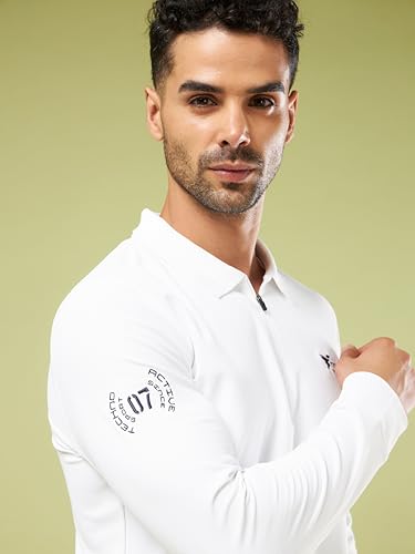 Image of TECHNOSPORT Men's Slim Fit Full Sleeve Polo T-Shirt with Collar, MATPIQ Quick Dry Moisture Wicking Polo Tee for Gym Sports Golf and Casual Wear