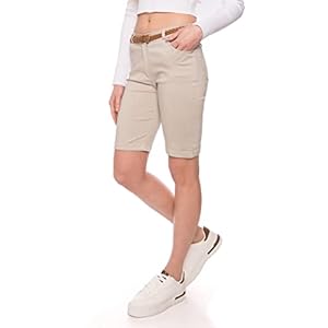 Kendindza Chino Shorts Damen Kurze Bermuda Shorts Damen Knielang Kurze Hose Damen Sommer Shorts Damen Sommer elegant