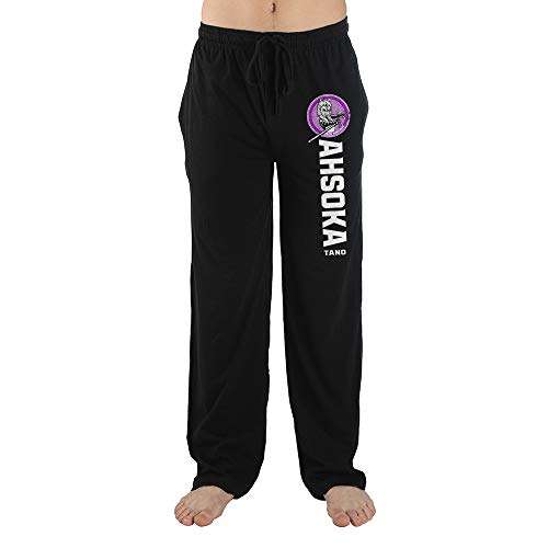 Star Wars Movie Series Ahsoka Character Mens Black Sleep Pajama Pants