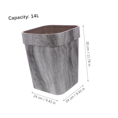 Caneca de basura rectangular sin tapa de plástico gris miniatura 2