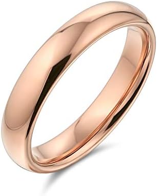 Bling Jewelry Unisex Rose Gold Plated Tungsten Wedding Band Ring Comfort Fit 4mm (Size 12)
