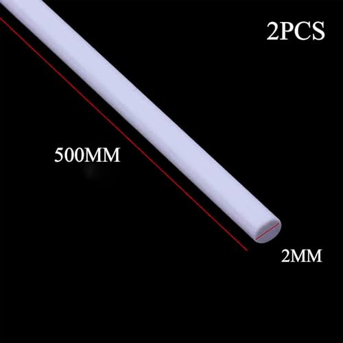 COYOUCO 2Pcs White Plastic Rods, Dia 2/2.5/3/4/5Mm Length 500Mm ABS Round Stick Solid Bar for DIY Toys, Building Model Making,2mm 3pcs