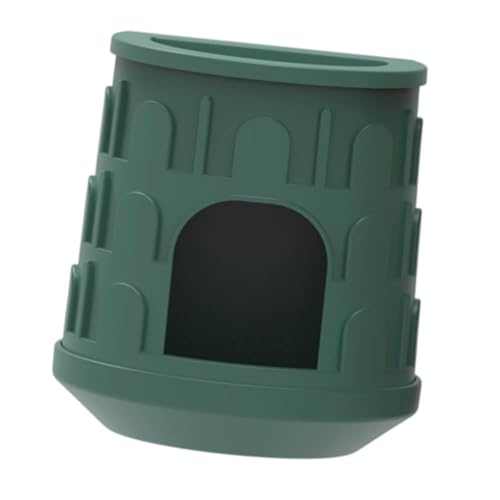 Reptile Hideout Decorative with Food and Water Basin Landscape Habitat Decor Reptile Cave for Leopard Lizards Chameleon, Dark Green