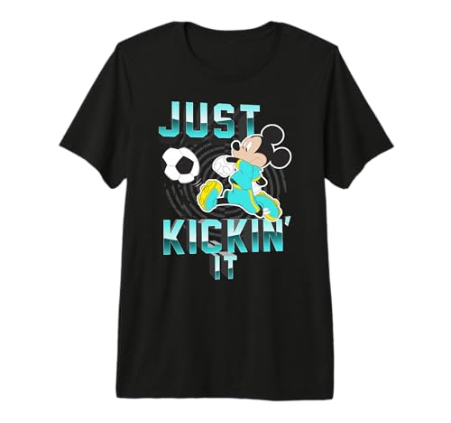 T-shirt haut de gamme Mickey Mouse Soccer en coton peigné durable