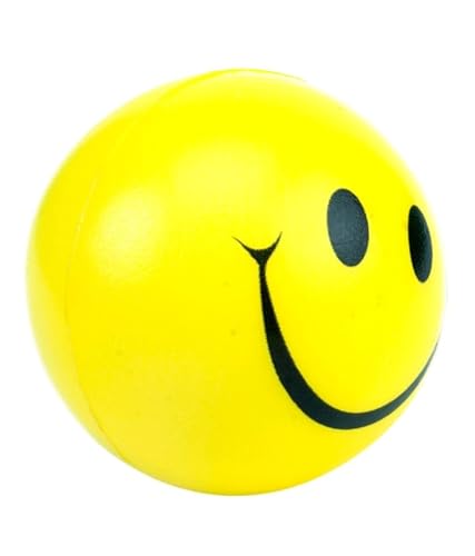 Image of Torque Stress Reliever Smiley Ball for Hand Exercise Pack of 2 | Smiley Face Soft Ball for Baby Kids Playing | Yellow Pressure Squeeze Balls for Adults