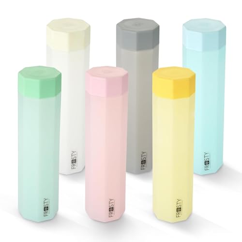 Image of Frosty Unbreakable Octagone Water Bottle 1 Litre | Set of 6 | Plastic Water Bottle | Office Bottle | Gym Bottle | Home | Kitchen (6, FROSTY - R, Ocatagone, 1.00, litres)