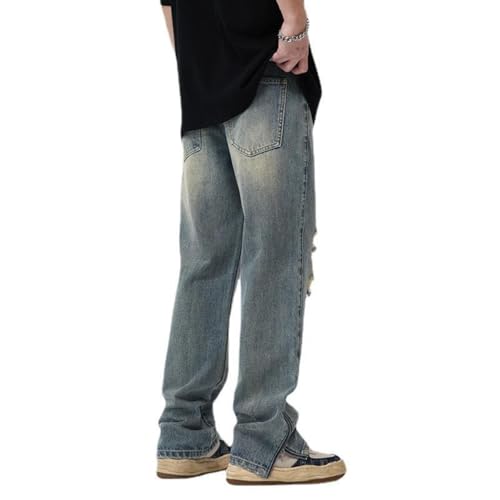 Jeans Pants Trousers Denim Spring and Autumn Men's Japanese Loose Retro Look Skinny Punched Harun