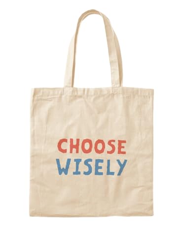 Sac fourre-tout transparent avec message minimaliste rouge et bleu grand format