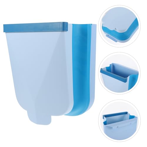 Caneca de basura de cocina plegable para colgar en pared, color azul miniatura 7