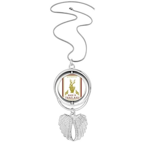 Collier ailes d'ange et culture thaïlandaise le cadeau avec pendentif rotatif
