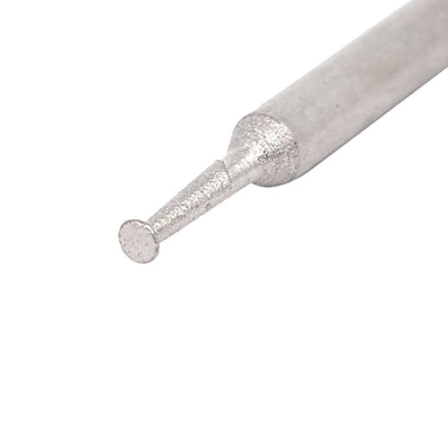 Aexit 1.5mm Dia Buffing & Polishing Accessories Head 600 Grit Mandrel Mounted Points Grinding Bits Silver Polishing Bonnets Tone 2pcs