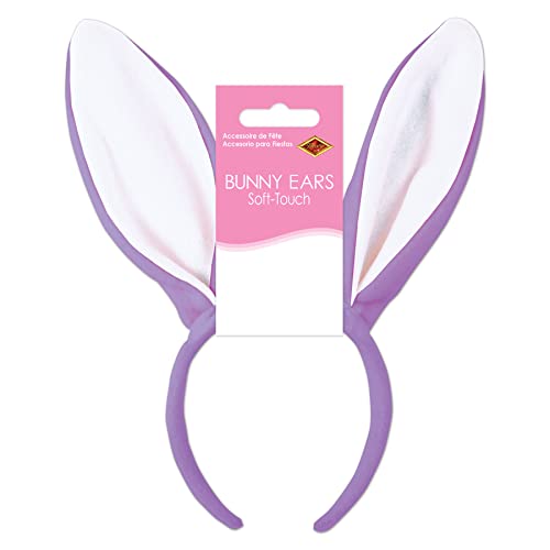 Beistle Soft-Touch Bunny Ears, Lavender/White, One Size (40771-Lw) #TOP3