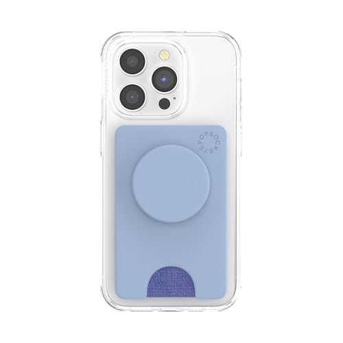 PopSockets Phone Wallet with Expanding Phone Grip Phone Card Holder Solid PopWallet - Cornflower Blue