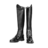 TuffRider Men’s Starter Front Field Boots | Durable, Easy to Clean Water-Resistant Horse Riding Boots for Men - Black - 9