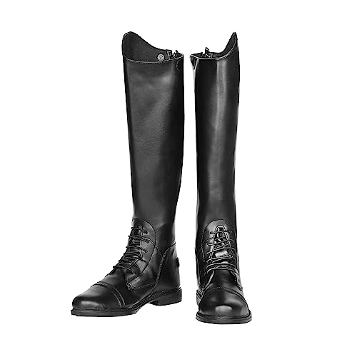 TuffRider Men’s Starter Front Field Boots | Durable, Easy to Clean Water-Resistant Horse Riding Boots for Men - Black - 9