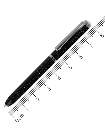 Online Mini Ballpoint Pen Black – Wallet Pen with Twist Mechanism & Metal Clip | 8 cm Miniature Ballpoint Pen with D1 Refill, Blue Ink Colour | Stylish Mini Pen in Black for On-the-Go