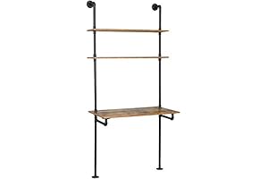 ZIOTHUM Wall Mount Book Shelf Desk Combo