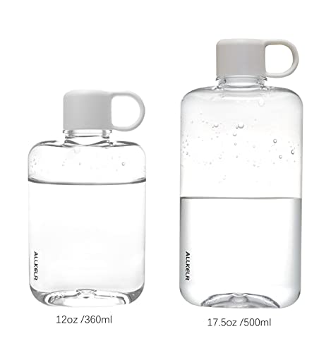 Allkelr 17Oz Portable Flat Water Bottle, Bpa Free Tritan Plastic Travel Water Bottle For Camping, Fitness, Outdoor Sports, Fits Purse And Pocket (White) #TOP5