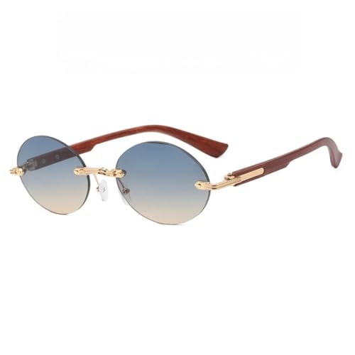 Lunettes de soleil rondes rétro anti éblouissement avec branches bois