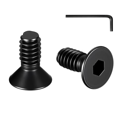ZOWZEA 20 Pcs #6-32 x 3/8" Flat Head Socket Cap Machine Screws,Grade 10.9 Alloy Steel Countersunk Bolts,Fully Threaded Allen Hex Drive, Black Oxide Finish