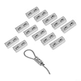 Clip in rame a doppio foro per cavi da 1,5 mm a 2 mm, finitura argentata, per stendibiancheria e progetti di miglioramento della casa, confezione da 40 pezzi