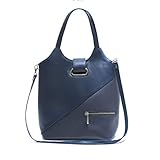  Bolso de hombro mujer marca española Ginok - De piel elegante, calidad premium - Hecho a mano 100% en España - Diseño original Ginok - Azul, Negro, Morado, Burdeos, Beige - modelo Simina