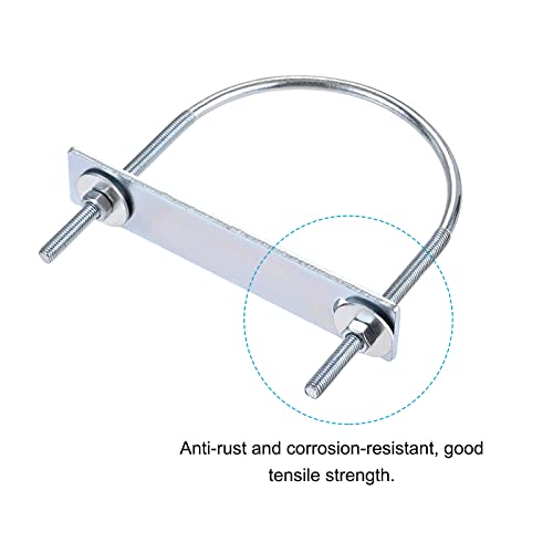 Image of METALLIXITY U Bolts 2 Sets (M6x95x130mm), Round U Bolt Steel with Accessories - for Construction, Pipe