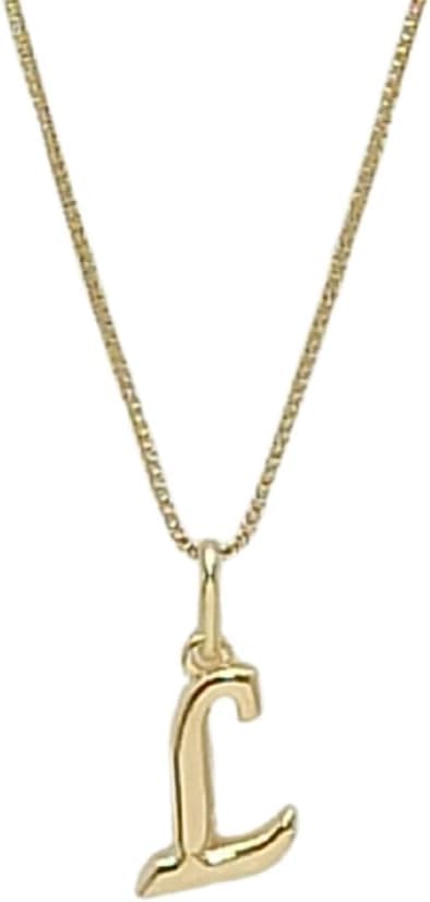 Colar Feminino com Letra Inicial – Pingente Personalizado Elegante – Corrente Semi Joia Banhada a Ouro 18K – Presente Sofisticado para Mulher - Stella Vilela Semi Joias (L)