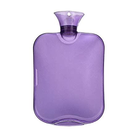 ZELKEY 1 PCS PVC Hot Water Bag for Pain Relief Transparent (purple)(2000 ML, 1) 2
