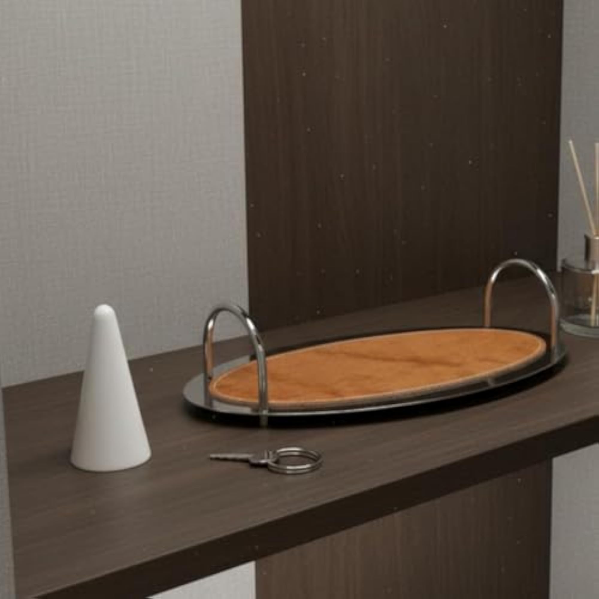 Modern Minimalist Stainless Steel Decorative Tray, Multi-Use