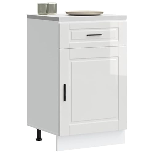 Mimdixy Mueble de cocina para debajo de la esquina, armario de cocina blanco brillante, material de madera, para cocina, salón, comedor, embalaje compacto y fácil montaje