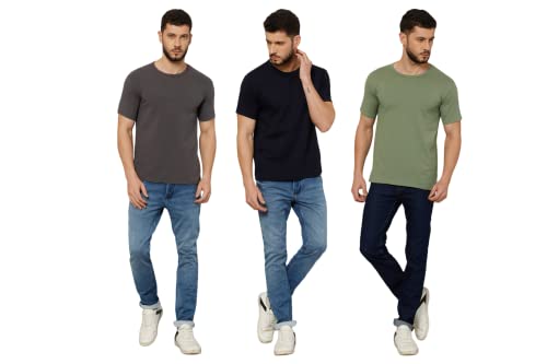 Image of T-Shirt for Men - 100% Cotton Casual T-Shirt | Half Sleeve, Round Neck 4 Way Stretch Fabric | Slim Fit T-Shirt