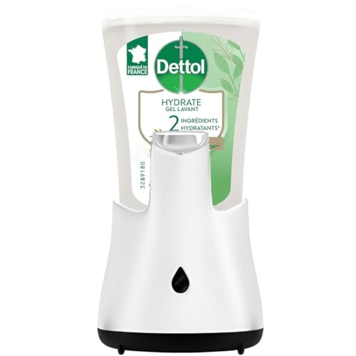 DETTOL No Touch kit - Distributeur Automatique Effet INOX et Gel Lavant Mains Aloe Vera