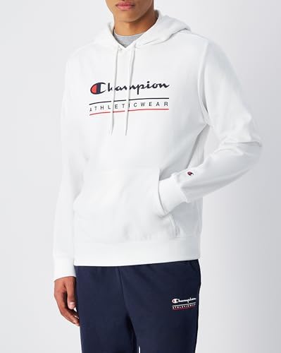 Champion Erkek Baskılı Kapüşonlu Sweatshirt, Beyaz, XL - Görsel 2