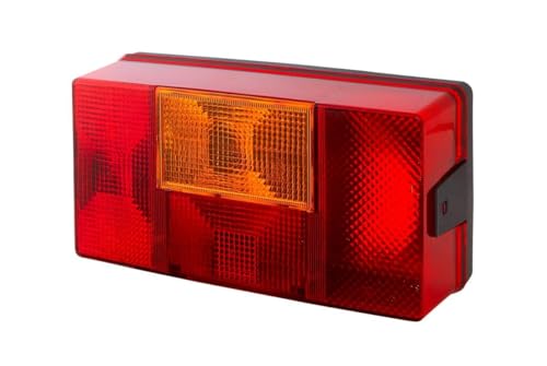 HELLA Rückleuchte - Glühlampe - 24V / 12V - Anbau - ECE - Lichtscheibenfarbe: rot/gelb - Stecker: Flachstecker - rechts - Menge: 1-2SD 006 040-141
