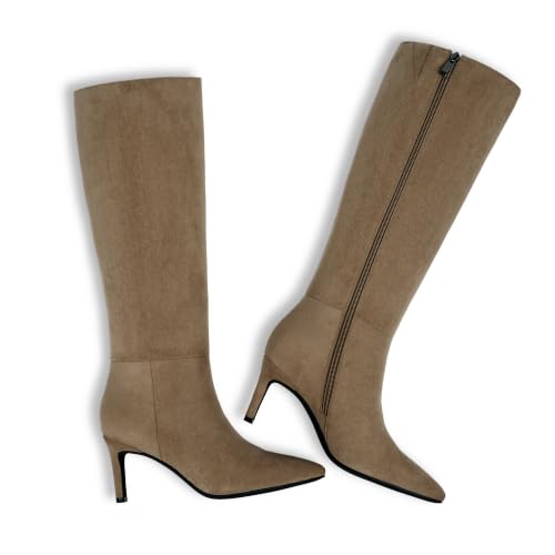 Image of Easyfox Knee High Boots Women Pointed Toe Stiletto Heel Tall Boots