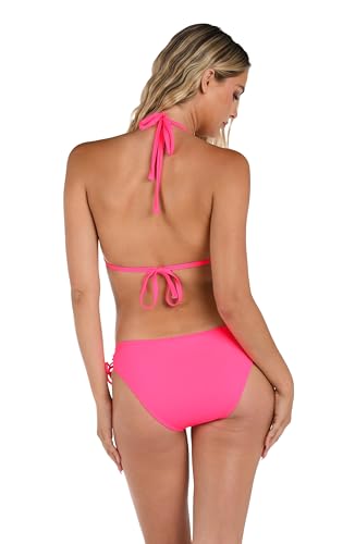 La Blanca Women's Island Goddess Halter Triangle Swimsuit Top, Bright Pink, 10 — view 2
