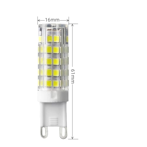 KitaBulb G9 LED Bulbs, 7W Cool White 6000K 220-240V AC, No Flicker Non-Dimmable, Equivalent to 70W G9 Halogen Light Bulbs, for Home Lighting, Crystal Chandelier, 10 Pack