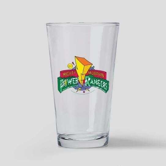 CafePress Mighty Morphin Power Rangers Logo Pint Glass, 16 oz. Drinking Glass