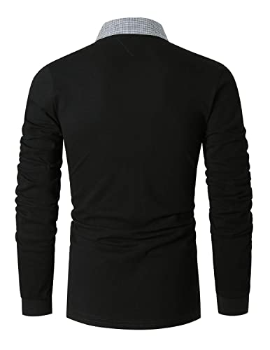 LIUPMWE Polo Uomo Manica Lunga in Cotone Basic