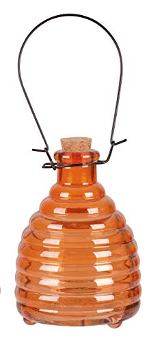 Sunny Days Glass Garden Hanging Poison Free Wasp Insect Fly Trap Catcher (Small Orange)